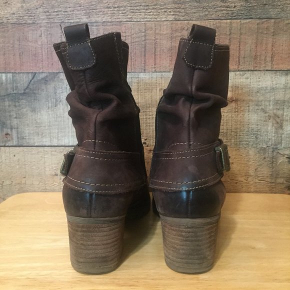 Remonte Dorndorf Ankle Boots Brown Lined Leather Slouch Style 2" Heel US Size 10 - Picture 3 of 15